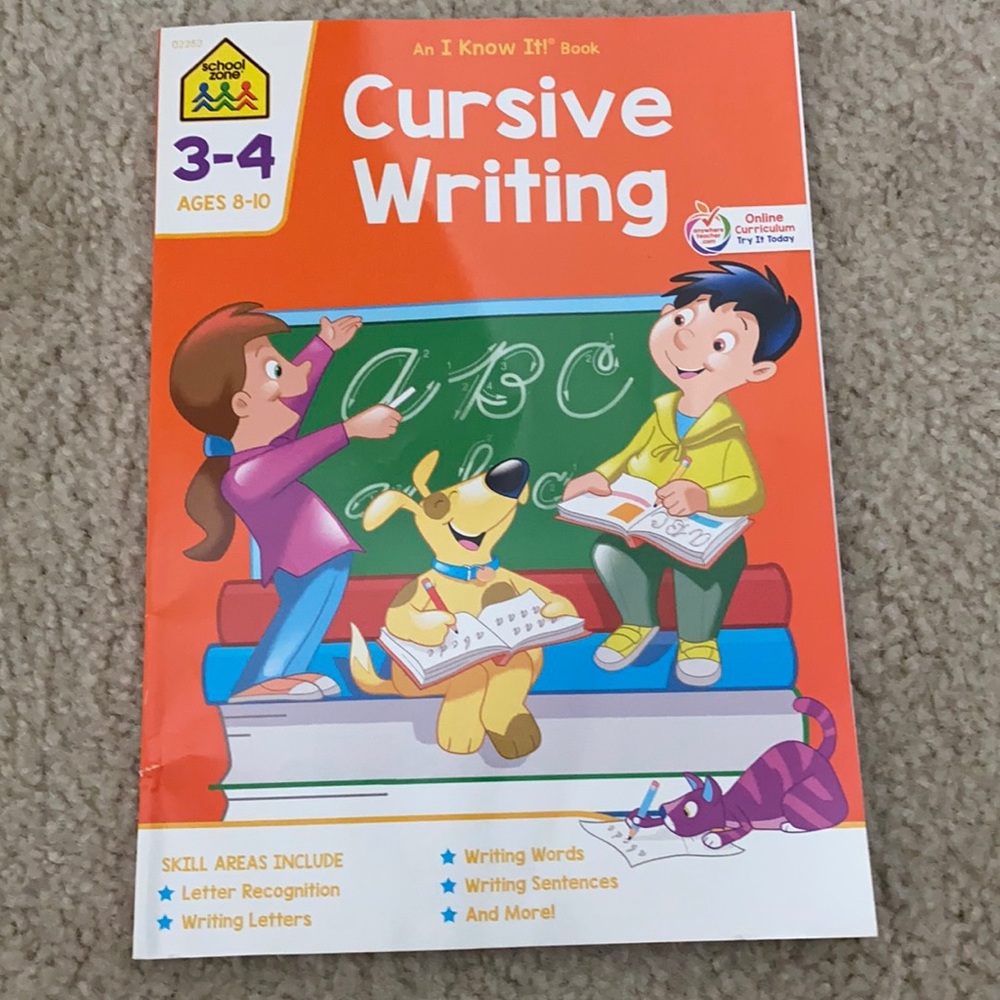 New cursive writing workbook ages 8-10